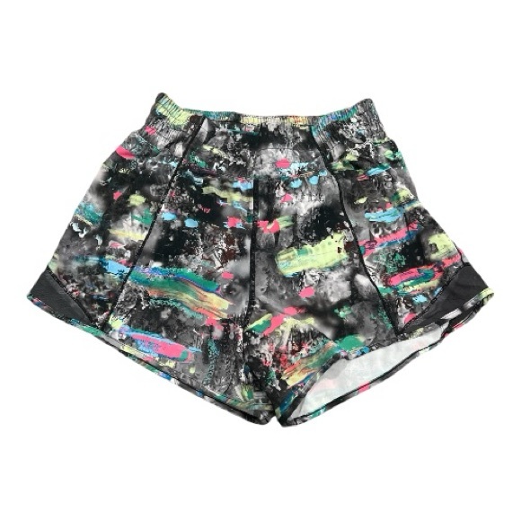 Lululemon Hotty Hot High-Rise Lined Short 4” paint drift multi/graphite grey 4 - Picture 1 of 11